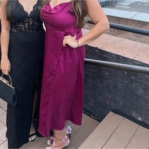 Selling the magenta dress! Worn once in picture. Size XL. Fits on size 10-12